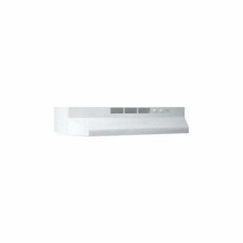 BROAN MFG Broan 41000 Series 412401 Under Cabinet Range Hood, 2 Fan, Non-Ducted Vent, 24 in W, 17-1/2 in D, 6 in H, Steel, White