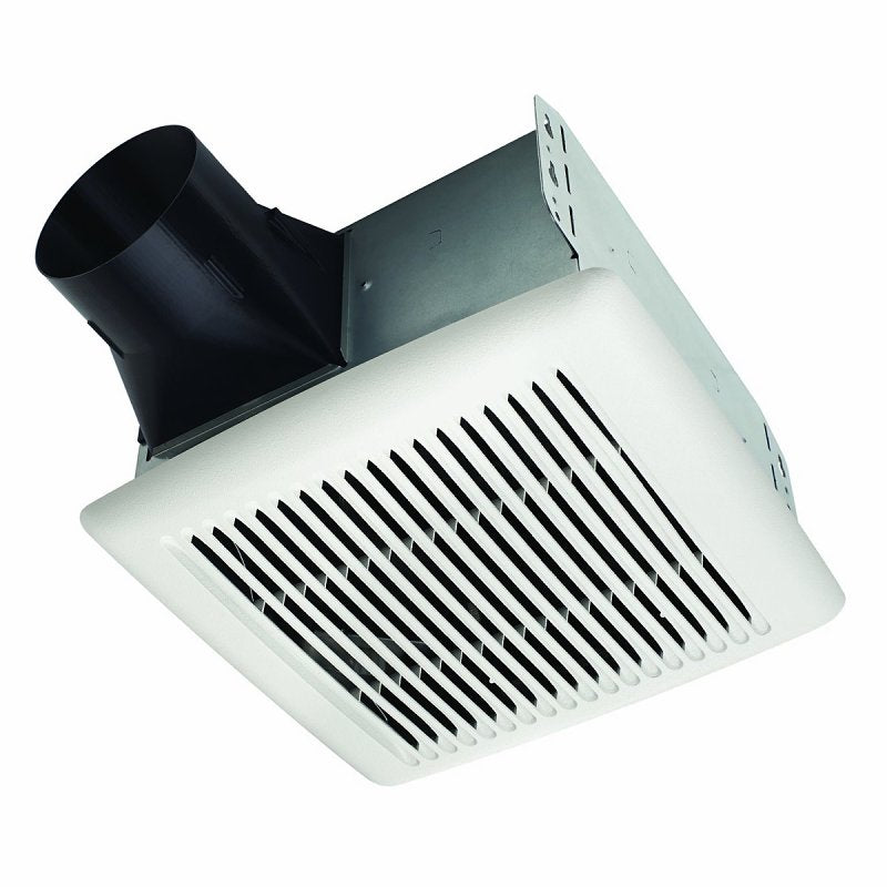 BROAN MFG Broan Invent A110 Bath Fan, 9-1/4 in L, 10 in W, 0.4 A, 120 V, 1-Speed, 110 cfm Air, Steel, White