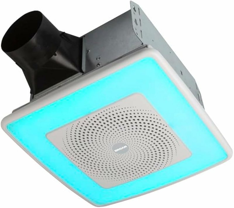 BROAN MFG NuTone ChromaComfort SPK110RGBL Exhaust Fan With Speaker, 0.4 A, 120 V, 110 cfm Air, 1.5 sones, LED Lamp, White PLUMBING, HEATING & VENTILATION BROAN MFG