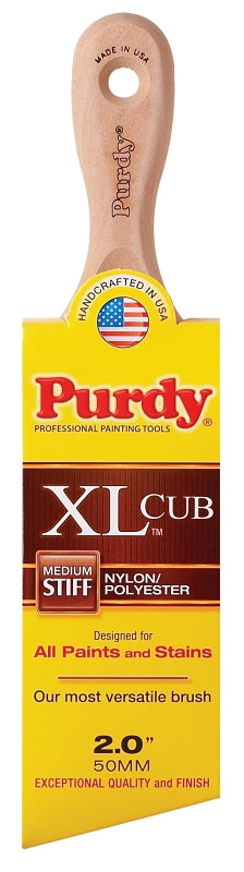 PURDY Purdy 144153320 Paint Brush, 2 in W, Angular Brush, 2-11/16 in L Bristle, Nylon/Polyester Bristle