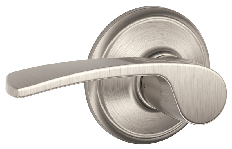 SCHLAGE LOCK Schlage F Series F10MER619 Passage Lever, Mechanical Lock, Satin Nickel, Metal, Residential, 2 Grade, 7/8 in Housing Dia HARDWARE & FARM SUPPLIES SCHLAGE LOCK