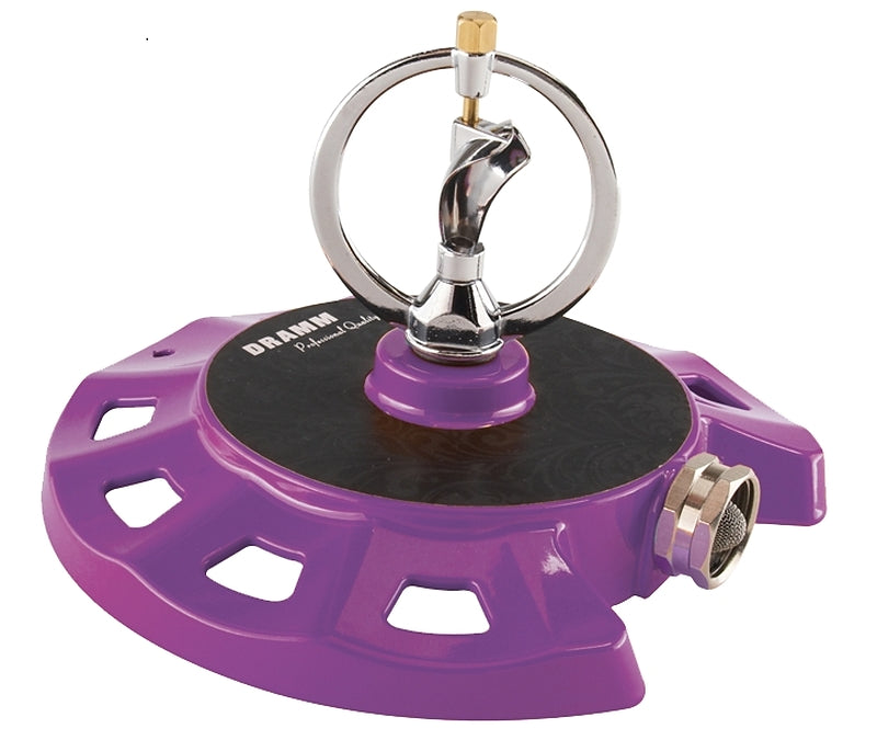 DRAMM Dramm 15076 Spinning Sprinkler, 1100 sq-ft, Pop-Up Nozzle Trajectory, Aluminum/Plastic/Zinc