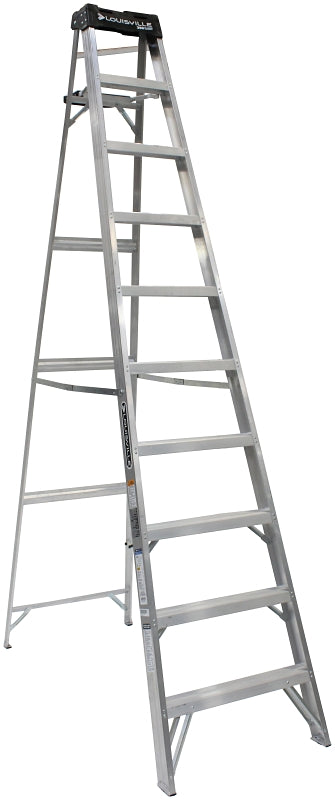 LOUISVILLE LADDER Louisville AS3010 Step Ladder, 10 ft H, Type IA Duty Rating, Aluminum, 300 lb, 9-Step, 170 in Max Reach