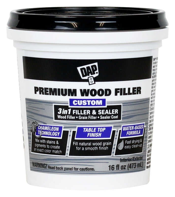 DAP DAP 7079800550 Premium Wood Filler, Paste, Slight, Off-White, 16 oz PAINT DAP