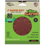 GATOR Gator 4142 Sanding Disc, 80 Grit, Medium, Aluminum Oxide Abrasive, Vented, 5 in Dia TOOLS GATOR
