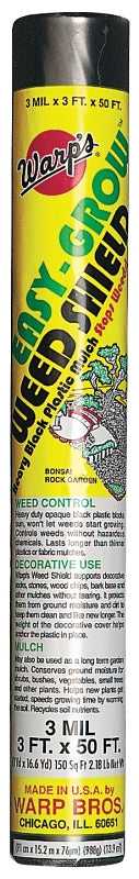 WARP'S Warp's EGS50 Weedshield, 50 ft L, 3 ft W, 3 mil Thick, Plastic