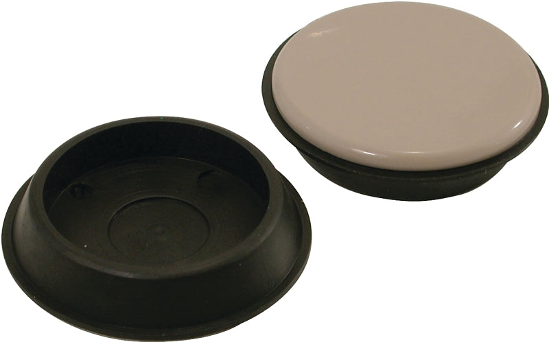 SHEPHERD Shepherd Hardware 9221 Furniture Cup, Round, 1-3/4 in Dimensions, Polyethylene, Black, 4/PK HARDWARE & FARM SUPPLIES SHEPHERD