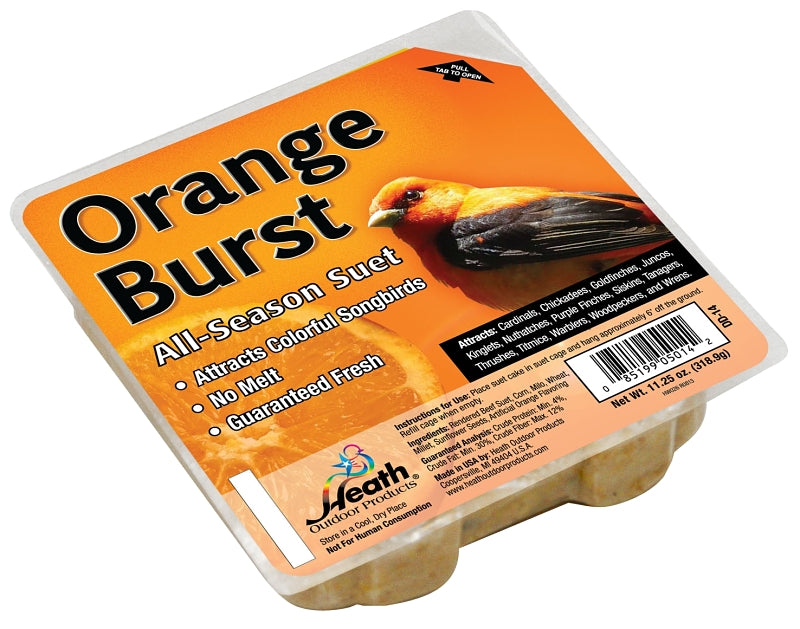 HEATH Heath DD-14 Sunflower Seed Wild Bird Food, 11.25 oz, All-Season, Suet, Cake, Orange Burst HARDWARE & FARM SUPPLIES HEATH