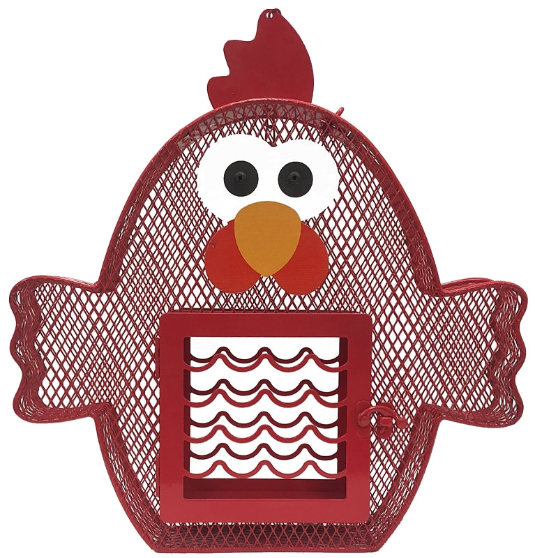 HEATH Heath 21804 Suet and Seed Cake Feeder, Whimsical Chicken, 2 lb, Steel, Hanging PET & WILDLIFE SUPPLIES HEATH