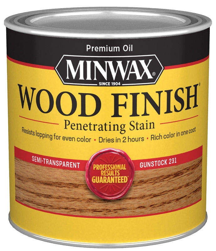 MINWAX Minwax 223104444 Wood Stain, Gunstock, Liquid, 0.5 pt Can PAINT MINWAX