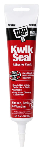 DAP DAP 18001 Kitchen and Bath Caulk, White, -20 to 150 deg F, 5.5 oz Tube PAINT DAP