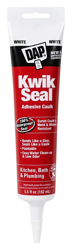 DAP DAP 18001 Kitchen and Bath Caulk, White, -20 to 150 deg F, 5.5 oz Tube PAINT DAP