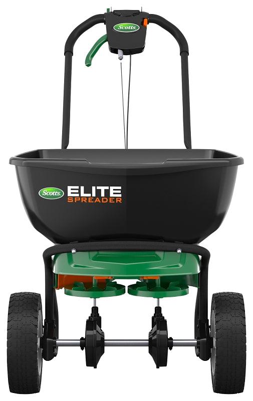 SCOTTS Scotts 75902 Elite Spreader, 30 lb Capacity, 20,000 sq-ft Coverage Area, 6 ft W Spread, Plastic