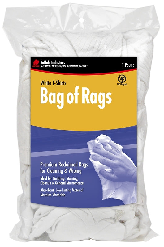 BUFFALO Buffalo 10521 Recycled Rag, White, 1 lb PAINT BUFFALO