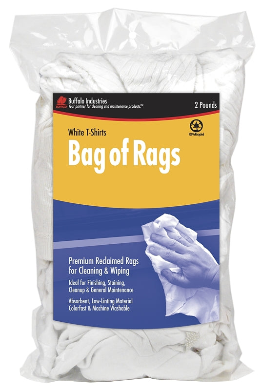 BUFFALO Buffalo 60317 Recycled Cloth Rag, 2 lb, White PAINT BUFFALO