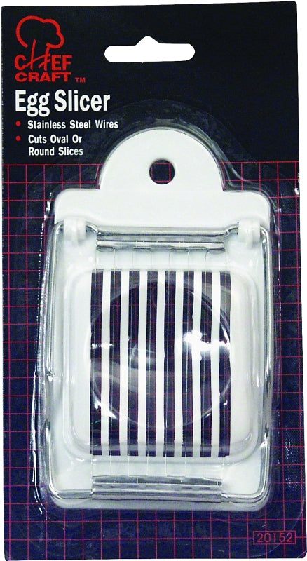CHEF CRAFT Chef Craft 20152 Egg Slicer, Stainless Steel Blade, White, Dishwasher Safe: Yes