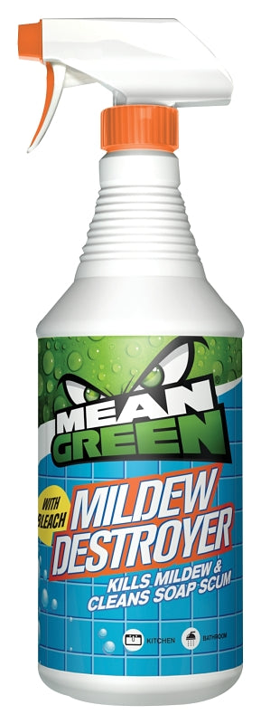 MEAN GREEN Mean Green 606 Mildew Destroyer with Bleach, 32 oz, Liquid, Characteristic CLEANING & JANITORIAL SUPPLIES MEAN GREEN
