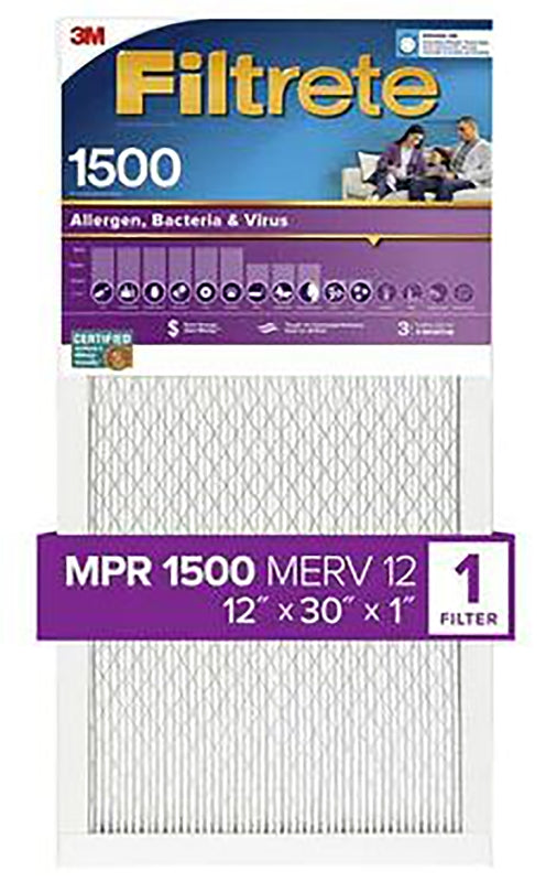 FILTRETE Filtrete 2042DC-4 Air Filter, 30 in L, 12 in W, 12 MERV, 1500 MPR, For: Air Conditioner, Furnace and HVAC System PLUMBING, HEATING & VENTILATION FILTRETE