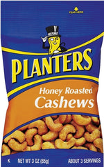 MIDWEST DISTRIBUTION Planters 422700 Cashew, Honey Roasted, 3 oz Bag HOUSEWARES MIDWEST DISTRIBUTION