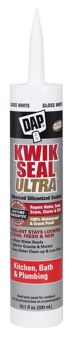 DAP DAP 18897 Siliconized Sealant, White, 0 to 150 deg F, 10.1 oz Cartridge PAINT DAP