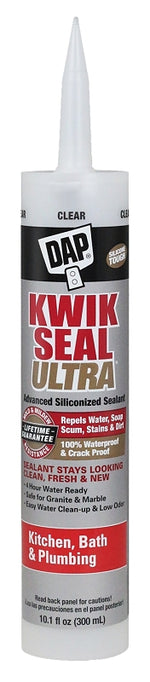 DAP DAP 18898 Siliconized Sealant, Clear, 0 to 170 deg F, 10.1 oz Cartridge PAINT DAP