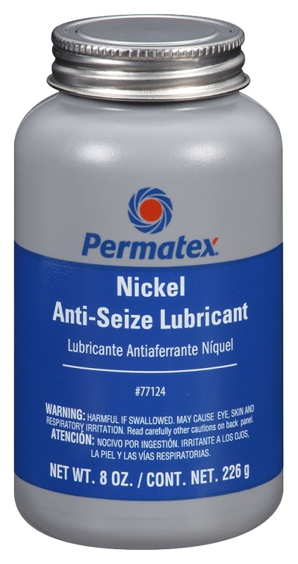 PERMATEX Permatex 77124 Lubricant, Graphite, Mineral Oil, Nickel Base, Silver, 8 oz Bottle, Paste AUTOMOTIVE PERMATEX