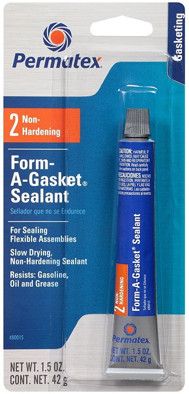 PERMATEX Permatex Form-A-Gasket 80015 Sealant, Black, 1.5 oz Tube, Paste, Alcohol