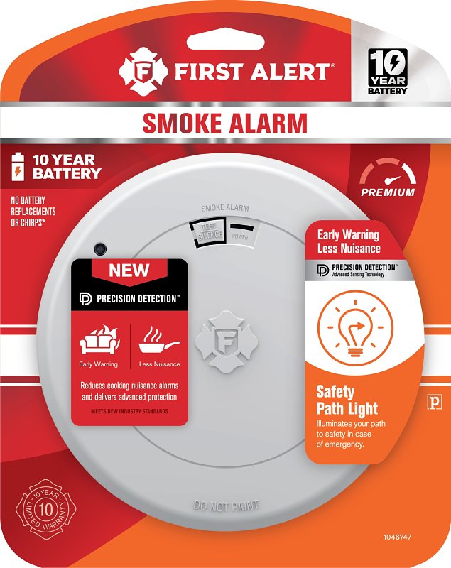FIRST ALERT First Alert 1046747 Smoke Alarm with Safety Path Light, Photoelectric Sensor, White HARDWARE & FARM SUPPLIES FIRST ALERT
