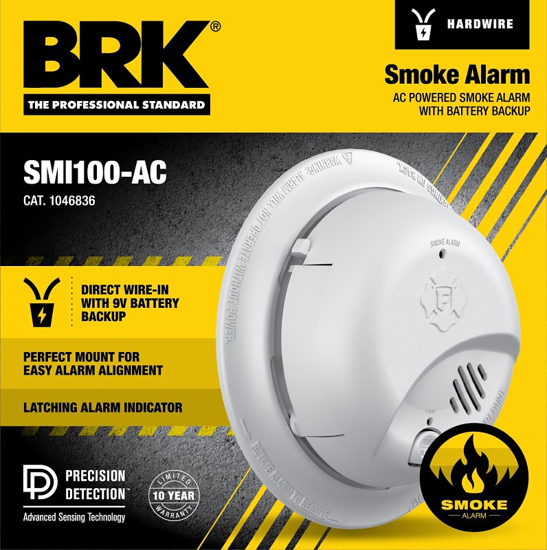 BRK First Alert 1046836 Smoke Alarm, Ionization Sensor, 85dB at 10 ft, White HARDWARE & FARM SUPPLIES BRK