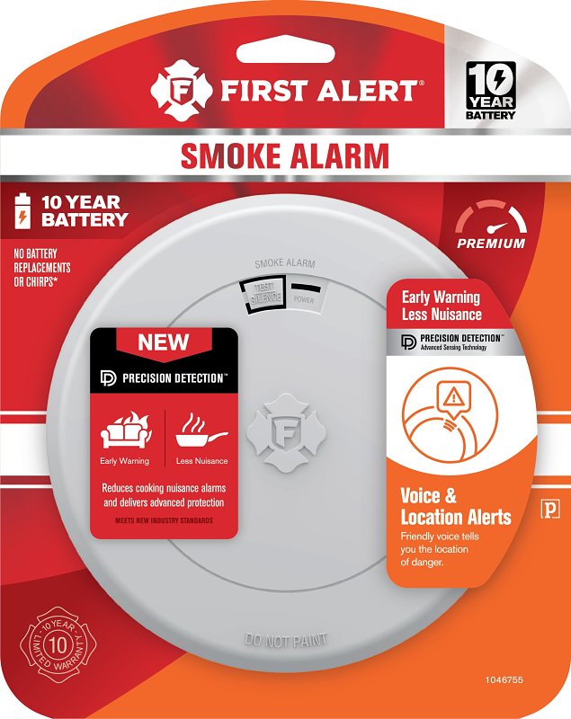 FIRST ALERT First Alert 1046755 Smoke Alarm with Voice Alerts, Photoelectric Sensor, Alarm: Voice, White HARDWARE & FARM SUPPLIES FIRST ALERT
