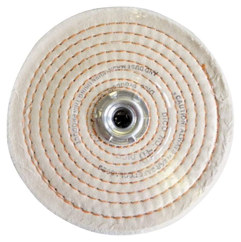 DICO PRODUCTS Dico 527-40-6 Buffing Wheel, 6 in Dia, 1/2 in Thick, Spiral Sewn Cotton AUTOMOTIVE DICO PRODUCTS