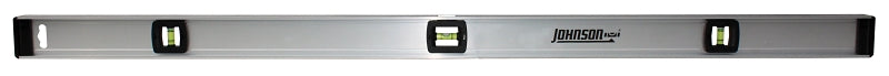 HULTAFORS Johnson 1300-4800 I-Beam Level with Rule, 48 in L, 3-Vial, Non-Magnetic, Aluminum, Silver