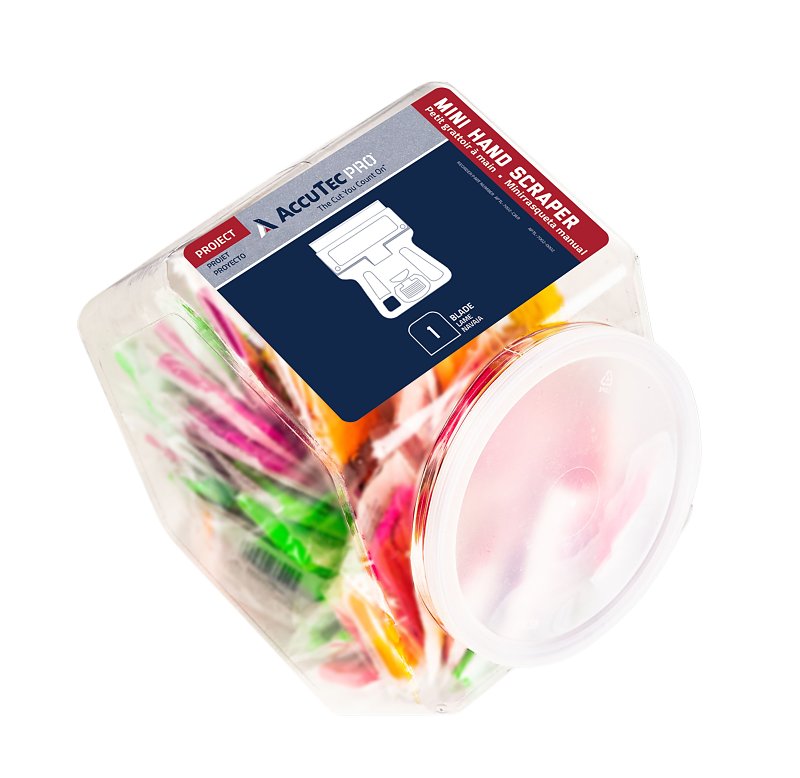 ACCUTEC BLADES AccuTec PRO APTL-7002-CJAR Single Edge Mini Hand Scraper, High Carbon Steel Blade, 8-3/4 in OAW