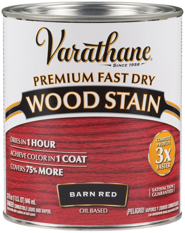 VARATHANE Varathane 307414 Wood Stain, Barn Red, Liquid, 1 qt, Can PAINT VARATHANE