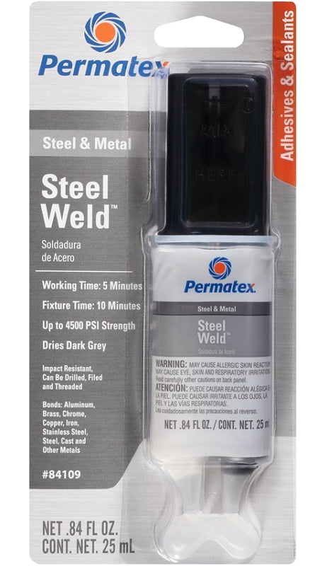 PERMATEX Permatex 84109 Epoxy, Gray, Liquid, 0.84 oz Syringe