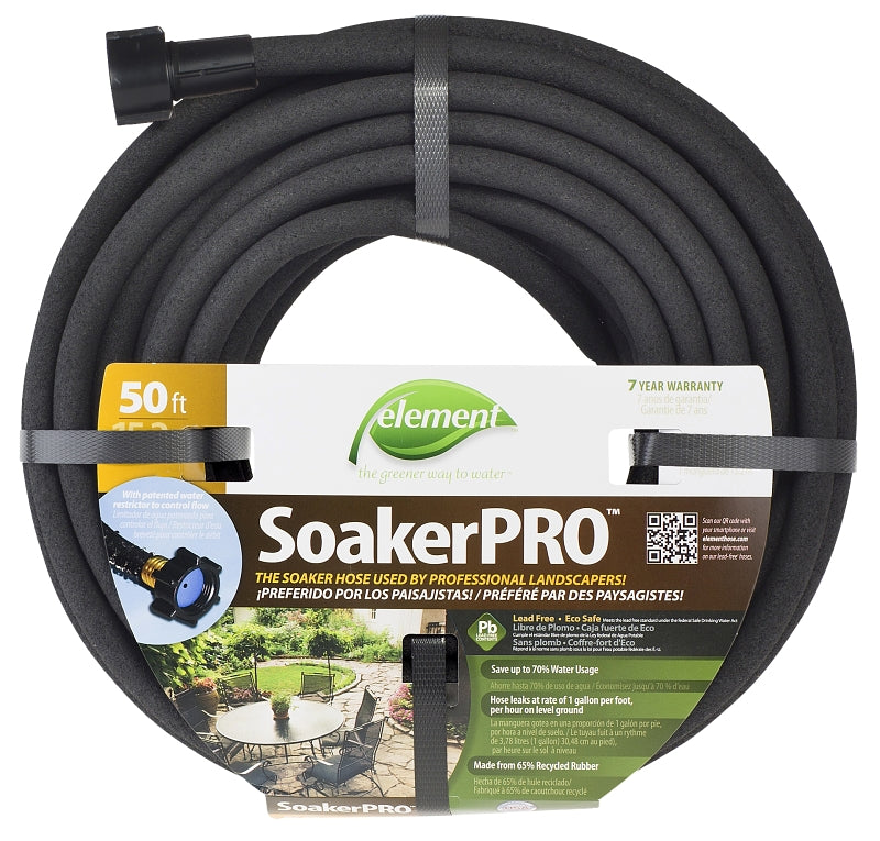 SWAN Swan ELSP38050 Soaker Hose, 50 ft L, Rubber, Black