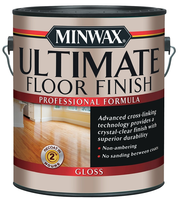 MINWAX Minwax 131010000 Ultimate Floor Finish Paint, Gloss, Liquid, Crystal Clear, 1 gal, Can PAINT MINWAX
