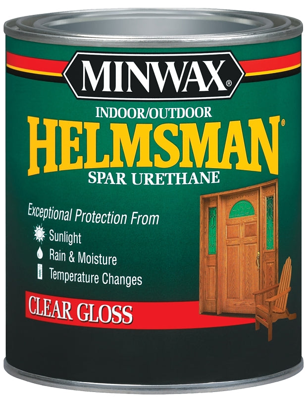 MINWAX Minwax 63200444 Spar Varnish, High-Gloss, Clear, Liquid, 1 qt Can