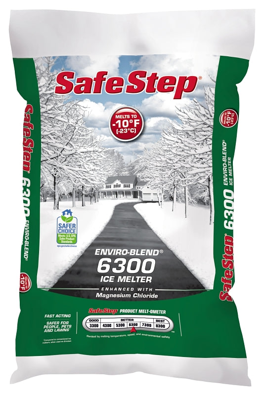 SAFE STEP Safe Step Enviro-Blend 56825 Ice Melter, Crystalline Solid, White, 25 lb Bag