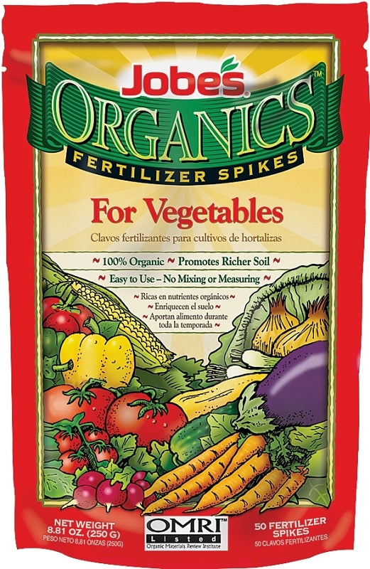 LAWN & GARDEN LLC Jobes 6028 Organic Fertilizer Pack, Spike, 2-7-4 N-P-K Ratio