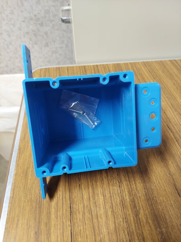 CARLON Carlon A238 Outlet Box, 2 -Gang, 5 -Knockout, PVC, Blue, Bracket Mounting