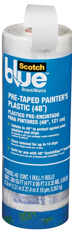 SCOTCH BLUE ScotchBlue PT2093EL-48 Painter's Tape, 30 yd L, 48 in W, 0.35 mil Thick, Crepe Paper Backing, Blue