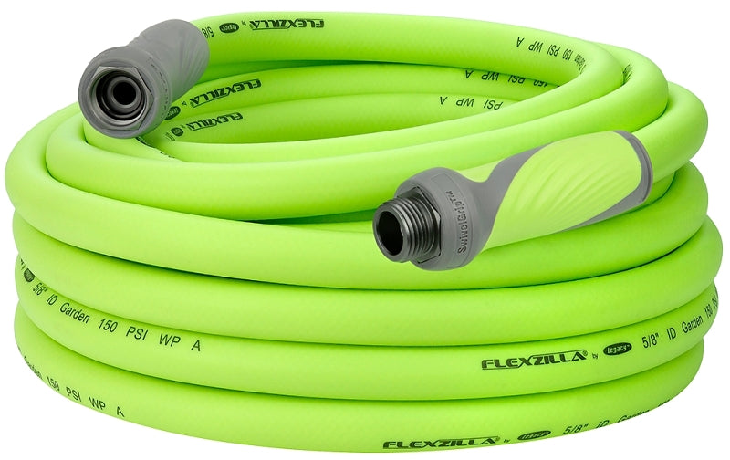 FLEXZILLA Flexzilla SwivelGrip HFZG550YWS-N Garden Hose, 5/8 in, 50 ft L, GHT, Polymer, Green