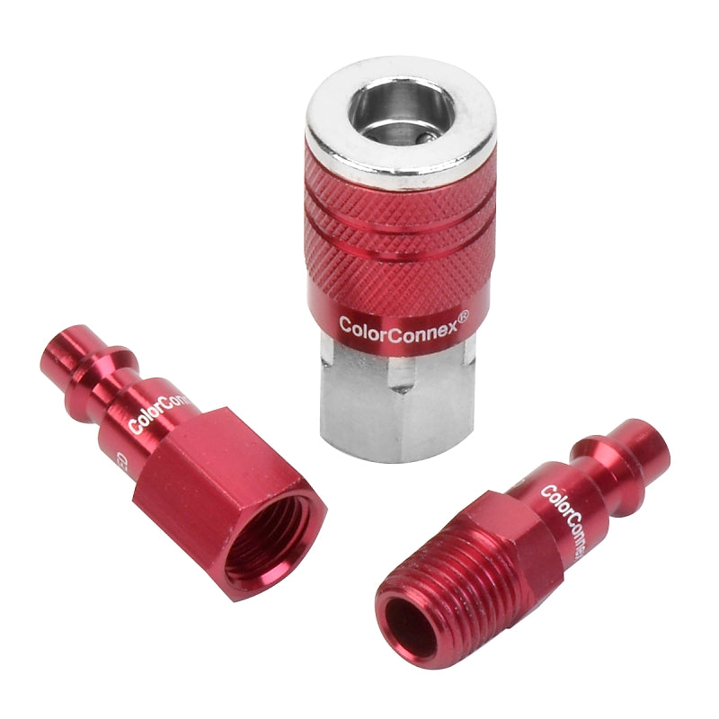 COLORCONNEX ColorConnex A73452D Coupler and Plug Kit, Aluminum/Steel, Red