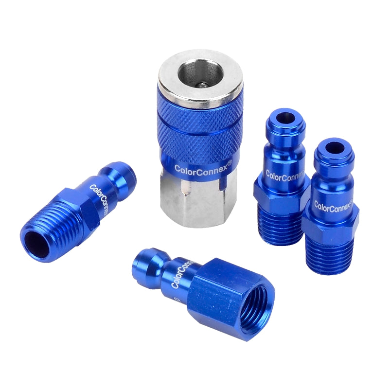 COLORCONNEX ColorConnex A72456C Coupler and Plug Kit, Type-C, 1/4 in, FNPT x MNPT, Aluminum/Steel