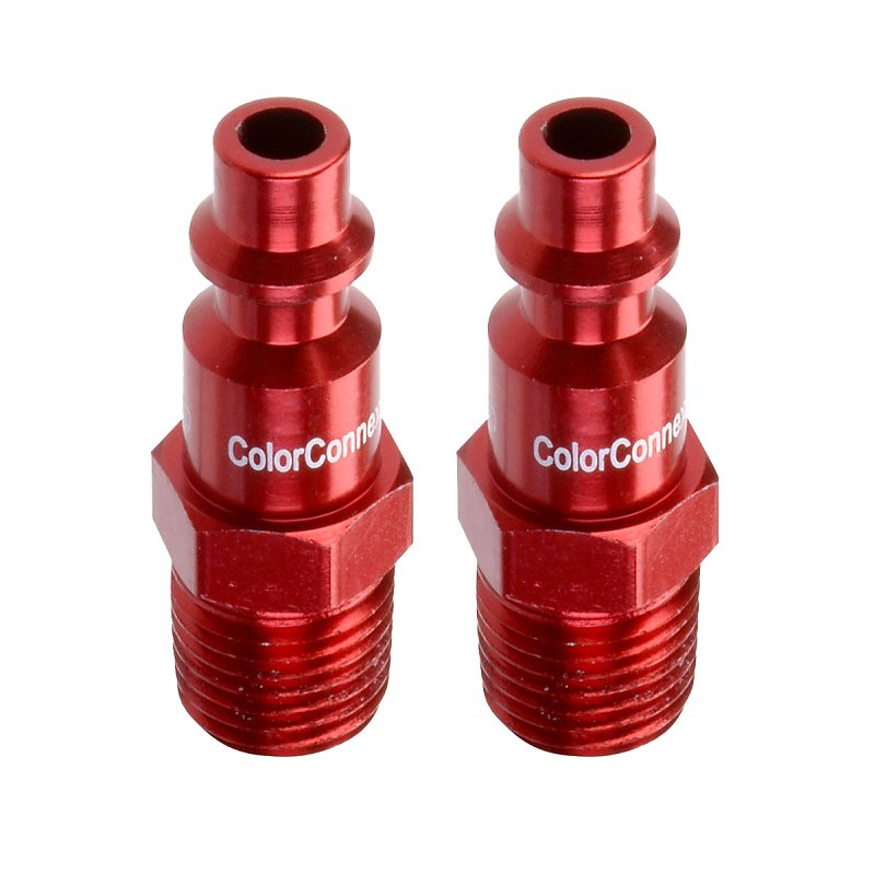 COLORCONNEX ColorConnex A73440D-2PK Plug, Industrial Interchange, 1/4 in, MNPT, Aluminum, 2/PK AUTOMOTIVE COLORCONNEX