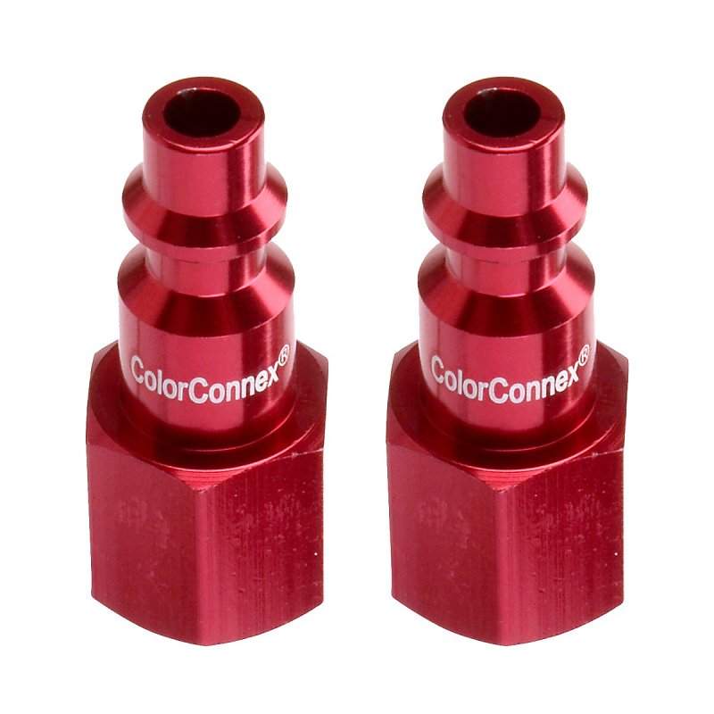 COLORCONNEX ColorConnex A73430D-2PK Plug, Industrial Interchange, 1/4 in, FNPT, Aluminum, 2/PK AUTOMOTIVE COLORCONNEX