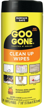 GOO GONE Goo Gone 2000 Cleaning Wipes, 8 in L, 7 in W, Citrus