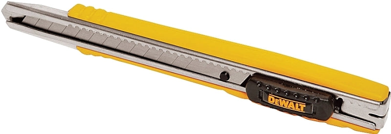 DEWALT DEWALT DWHT10037 Utility Knife, 3-1/4 in L Blade, 9 mm W Blade, Metal Blade, Ribbed Handle, Black/Yellow Handle TOOLS DEWALT