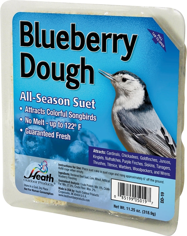 HEATH Heath DD-19 Corn Wild Bird Food, 11.25 oz, All-Season, Suet, Cake, Blueberry Dough HARDWARE & FARM SUPPLIES HEATH